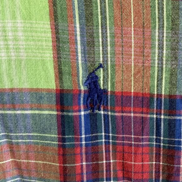 Vintage Ralph Lauren Blake XL Short Sleeve Plaid Shirt w/pony 100% Cotton - Picture 4 of 6